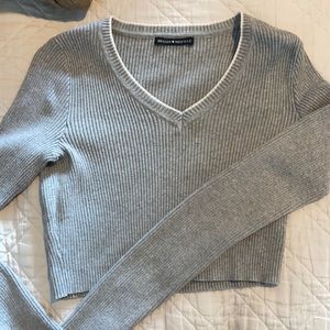 Long sleeve Gray Crop Top
